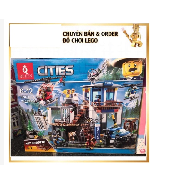 Lego City - Lepin 02097, Lion King 180036 ( Mô hình trụ sở cảnh sát trên núi 742 mảnh )-Legoxanh