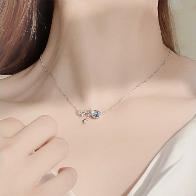 Dây chuyền nữ bạc 925 thiết kế hình trăng sao tinh tế đến từng chi tiết BAG U DCTRANGSAO35