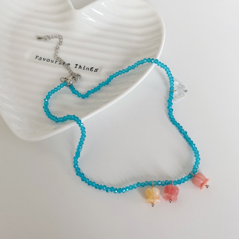 Vòng Cổ Choker Hình Hoa Tulip Đính Hạt Thời Trang Cho Nữ