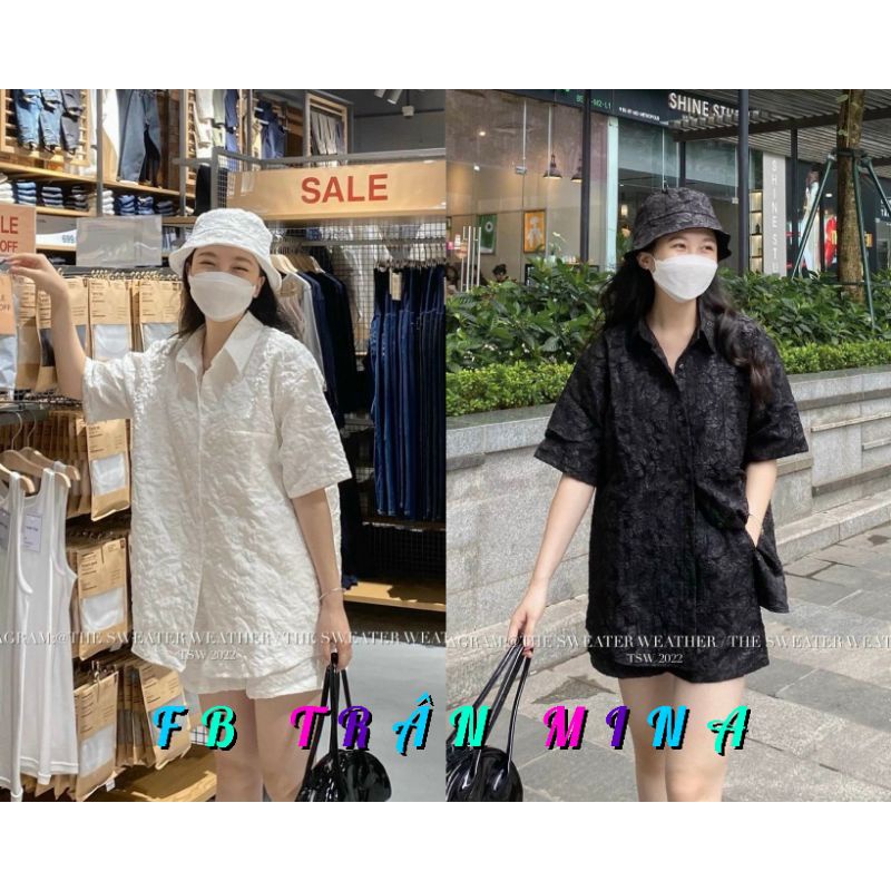 SET ÁO SƠ MI+ QUẦN CHẤT GẤM NỔI - CHUẨN HÌNH SÀN