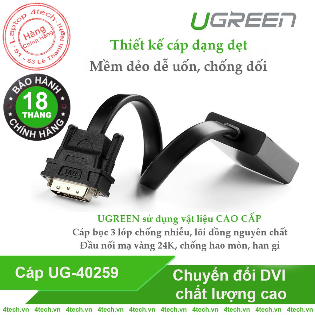 Dây chuyển đổi DVI sang VGA ugreen 40259