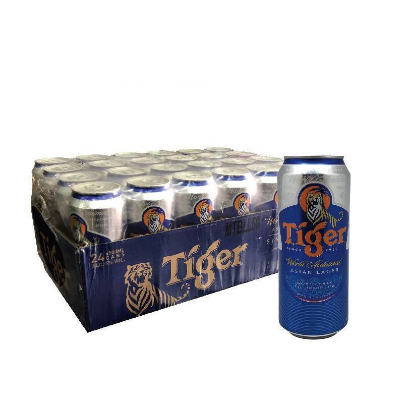 Thùng 24 lon bia Tiger nhập khẩu Hà Lan (500ml/lon)