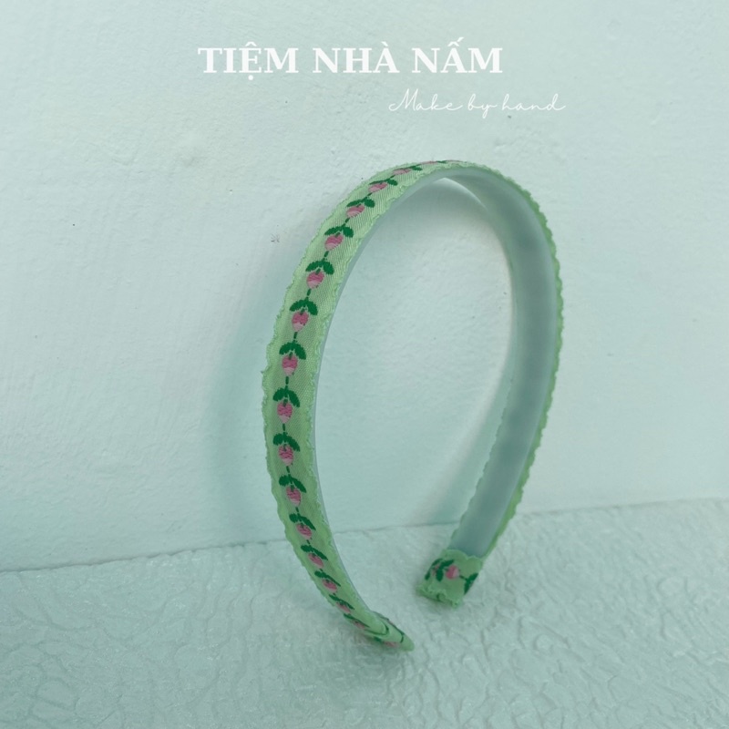 BỜM / CÀI TÓC THÊU HOA ĐÁNG YÊU - [ Nhà Nấm handmade ]