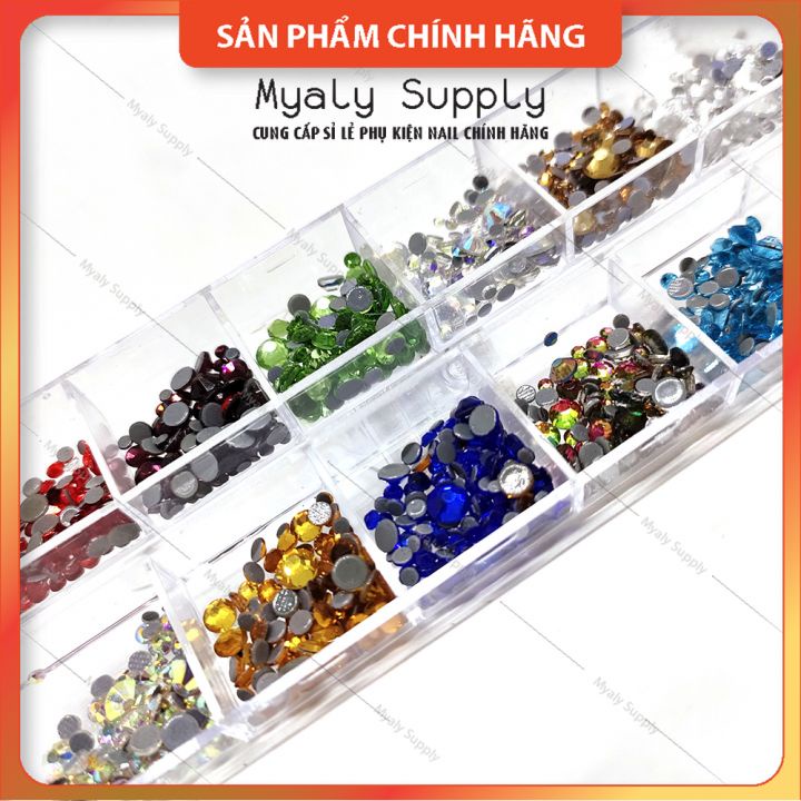 Đá Chân Keo Mix Size Mix 12 Màu Gắn Móng Nail 1449
