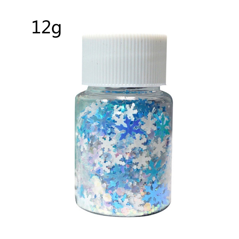 Set sequin hình bông tuyết dùng làm đồ trang sức thủ công nghệ thuật từ nhựa resin 10g DIY