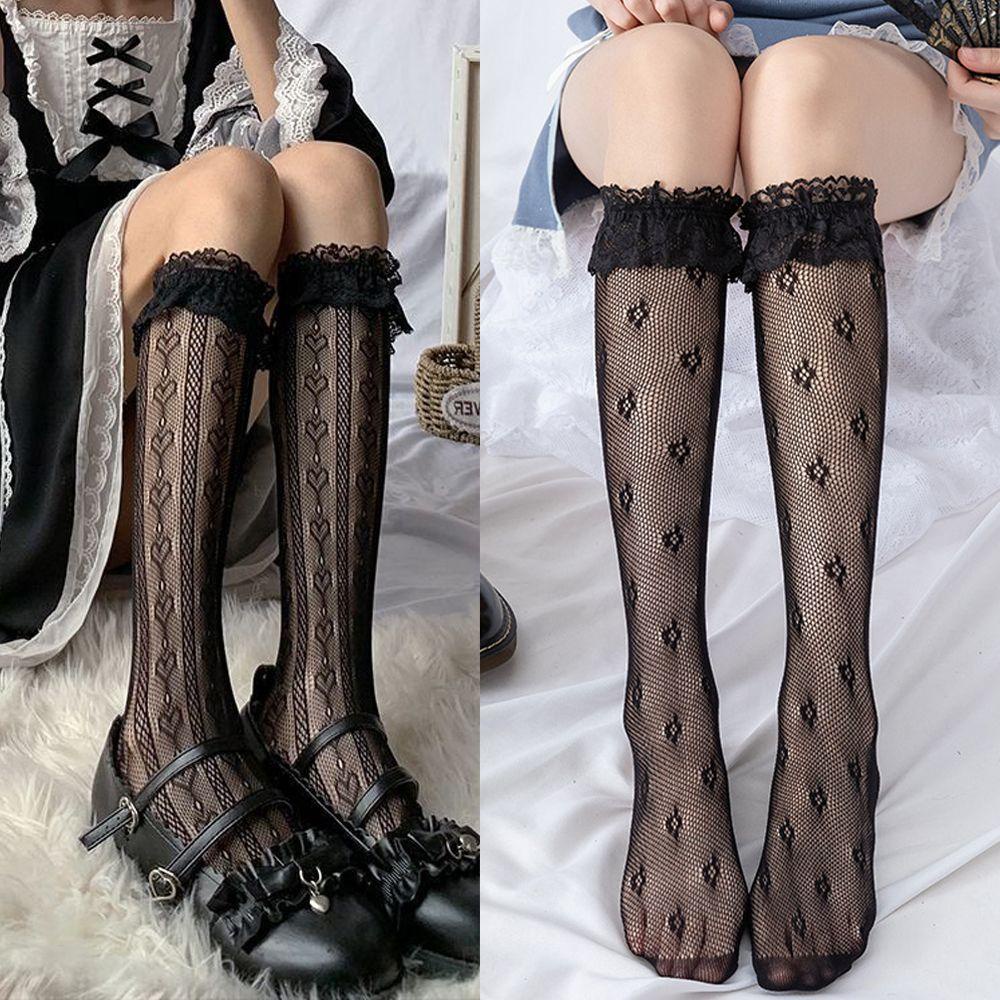 Osier1 Đôi Vớ Dài Đến Đầu Gối Phối Ren Hoa Hóa Trang Người Hầu Chất Lượng Cao