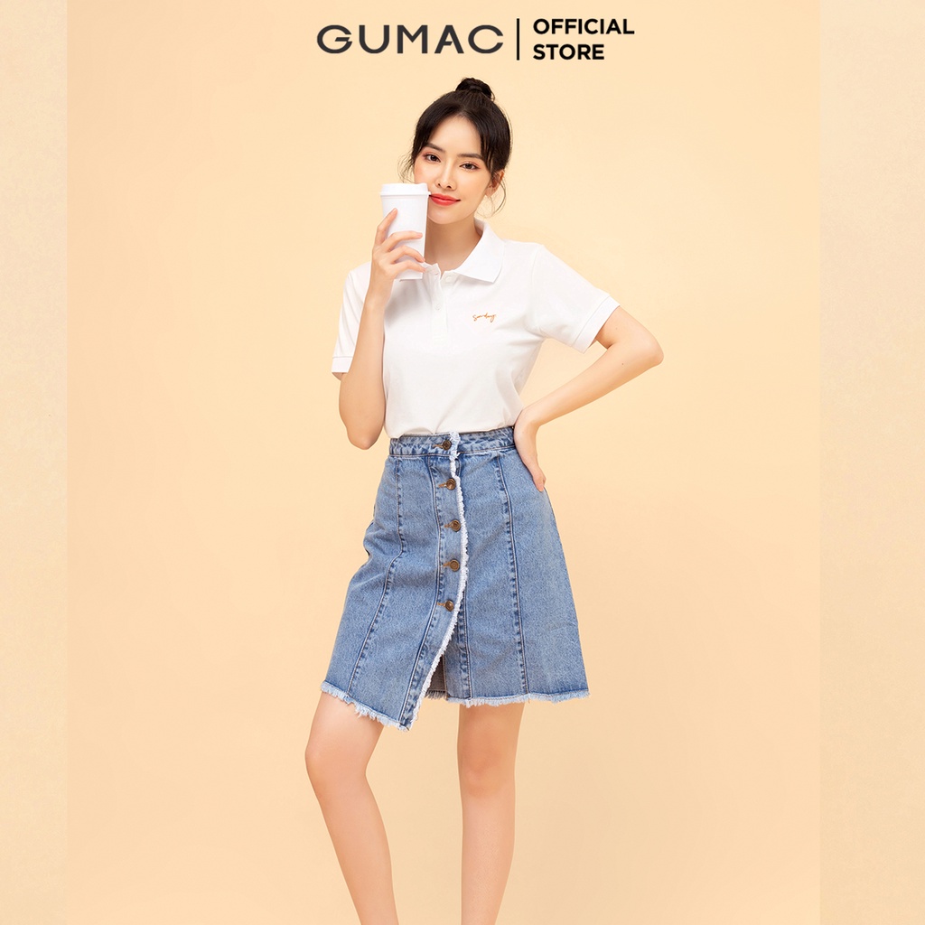 [Mã WABRGM11 giảm 10% đơn 250K] Áo polo nữ thêu chữ GUMAC phong cách trẻ trung, năng động ATB814 | BigBuy360 - bigbuy360.vn
