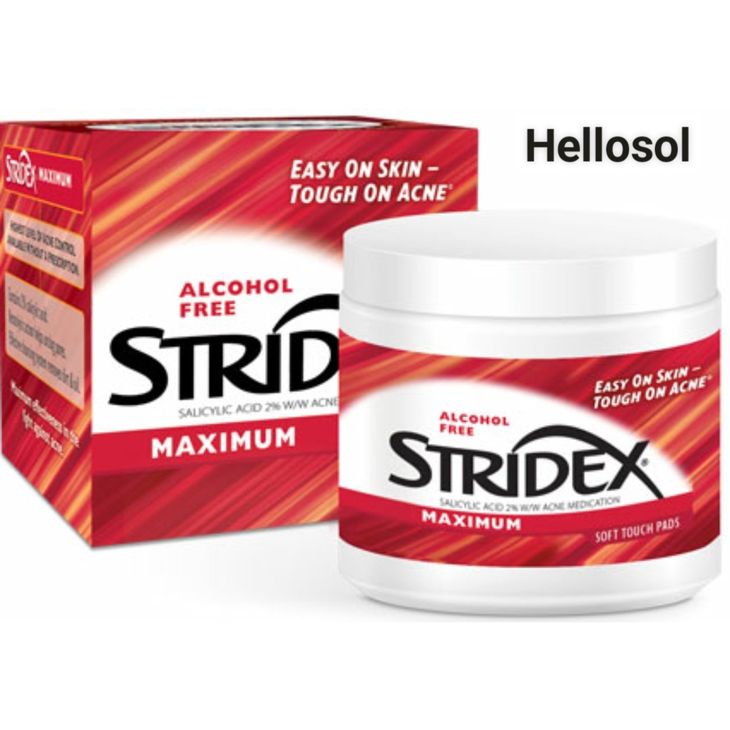 Bông tẩm BHA 2% Stridex Maximum tẩy tế bào chết, giảm mụn