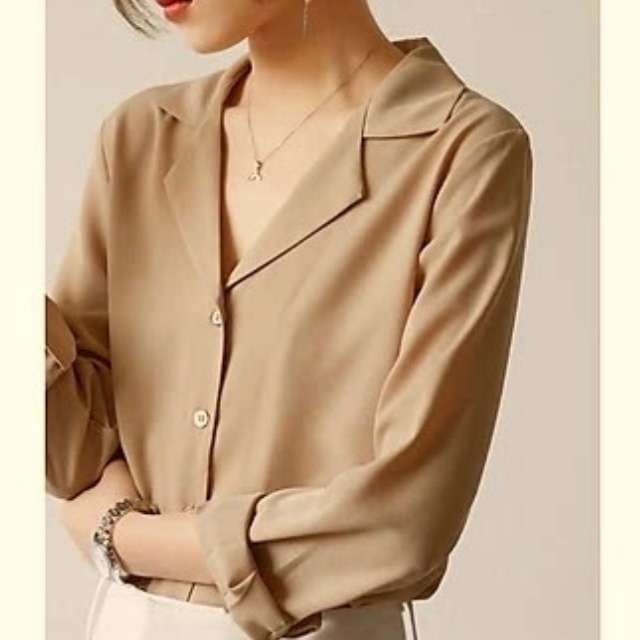 Áo sơ mi nữ cổ vest form rộng tay dài nhiều màu sắc, vải Lụa mềm mịn mát, Không nhăn MVRD2