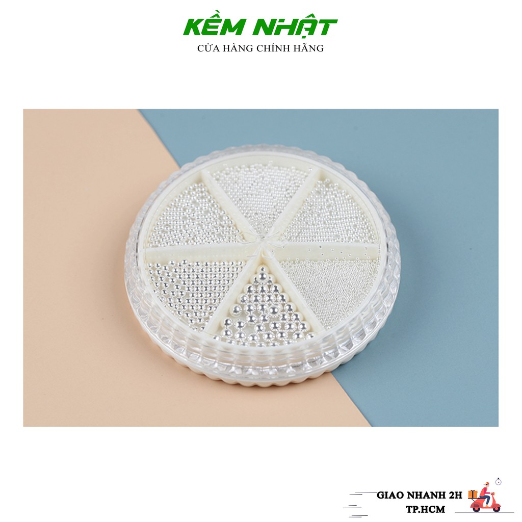 Set Bi Kim Loại Khay Tròn 6 Ngăn Đính Móng