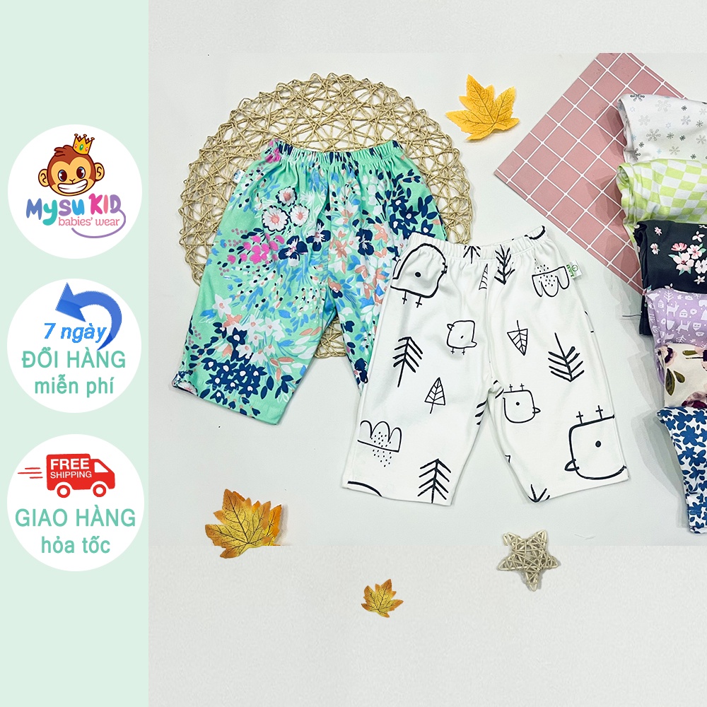 Quần lửng bé gái Mysu kids thun cotton xuất khẩu mềm mát size từ 10kg đến 28kg