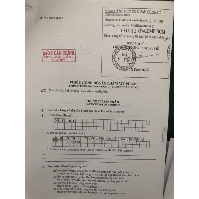 Kem OLY HT Ngừa Mụn Trắng Da Ngừa Vết Thâm - Hũ Lớn 25g