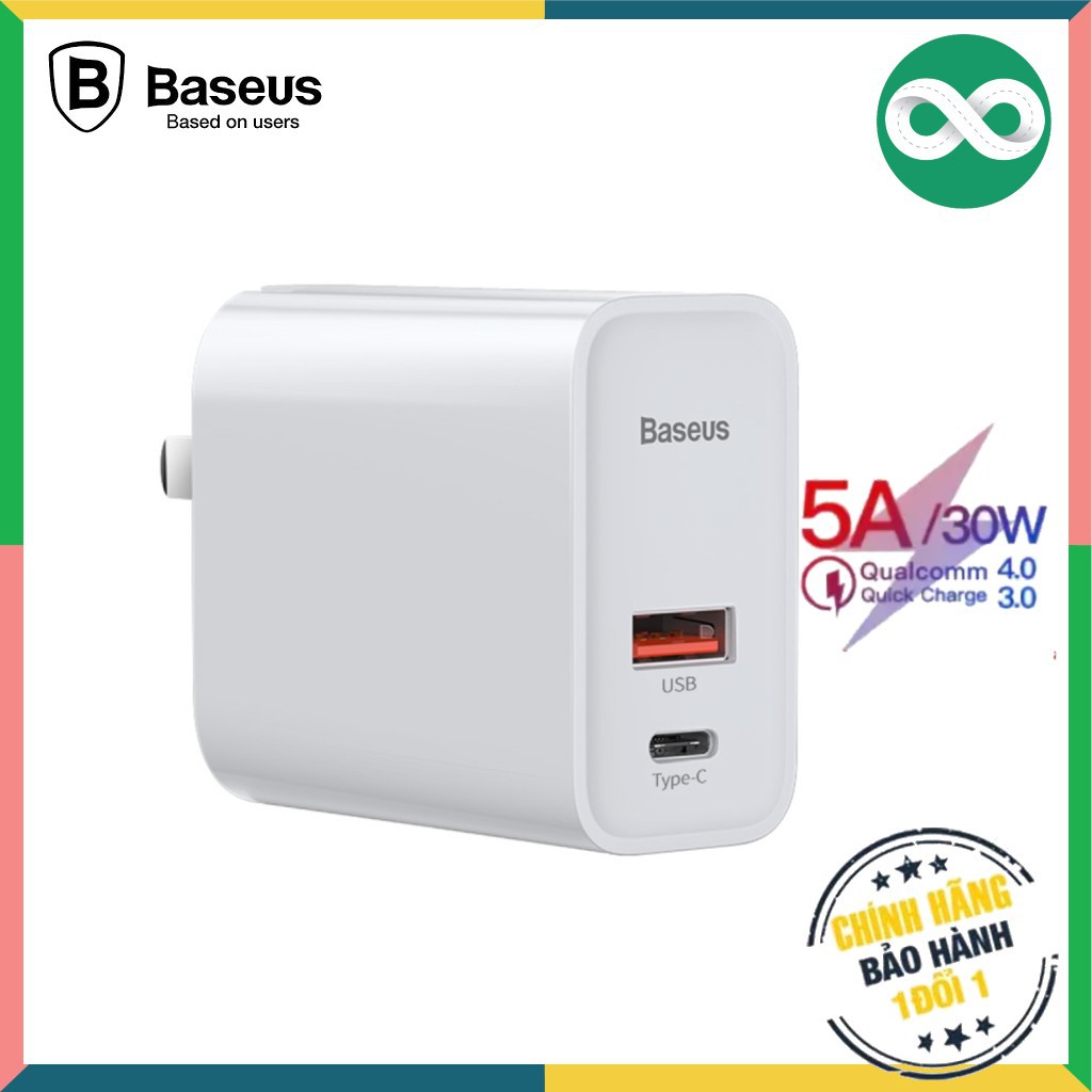 Củ sạc nhanh Baseus 30W/60W - Power Delivery - Quick Charge 3.0 - Hỗ trợ sạc nhanh iPhone và thiết bị androi CHEN STORE