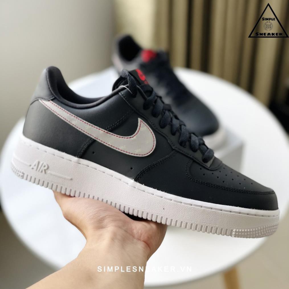 Giày Nike AF1 Chính Hãng  🔴FREESHIP🔴Nike Air Force 1 Core Black 3M - Phản Quang Cực Đẹp Xịn