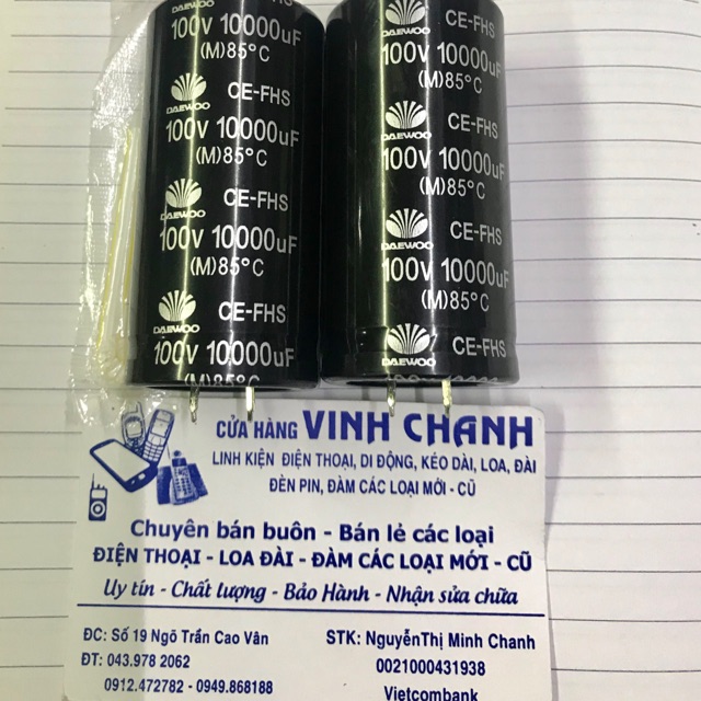 2 Con Tụ Dawoo 100V 10000uf