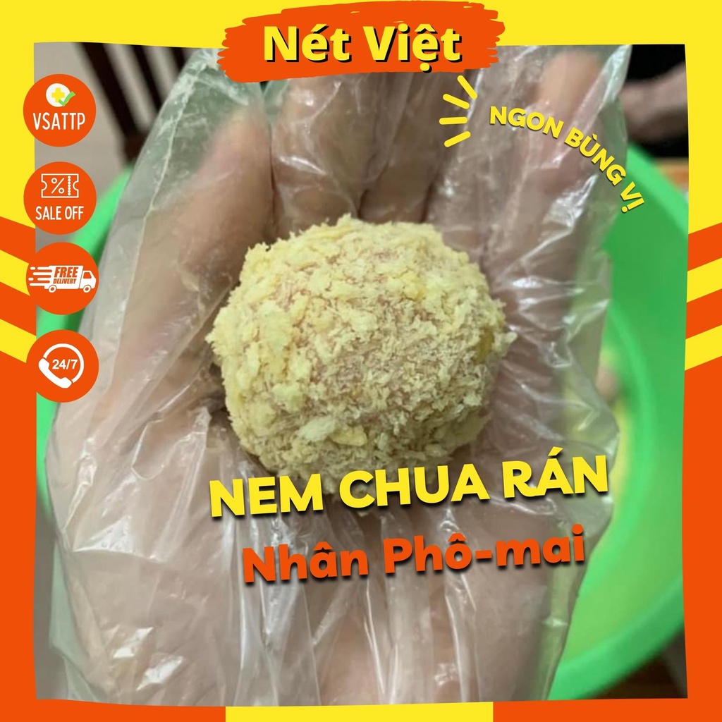 Nem Chua Rán Nhân Phô Mai Nét Việt Hộp, Nem Trần Công Châu Nhân Phô Mai Kéo Sợi, Hộp 20c