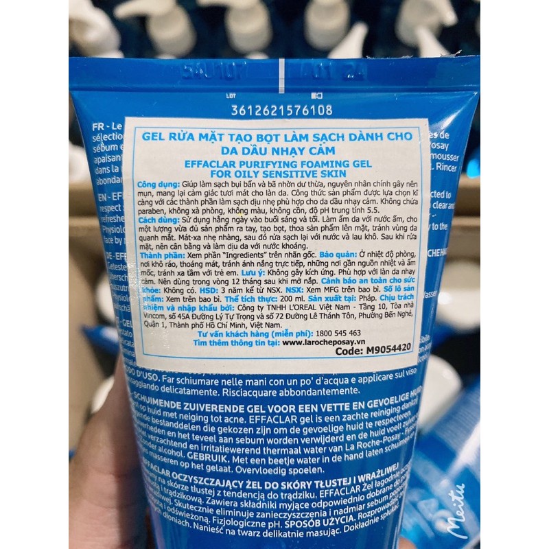 Sữa rửa mặt La Roche Posay cho da dầu mụn, da nhạy cảm Effaclar Purifying Foaming Gel