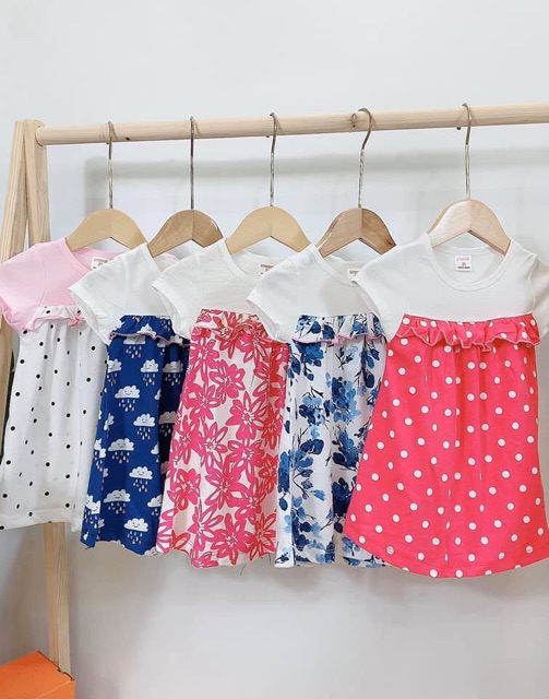 Váy cotton cộc tay màu ngẫu nhiên