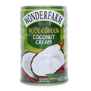 Nước cốt dừa wonderfarm lon 400ml ⚡ freeship ⚡ coconut cream