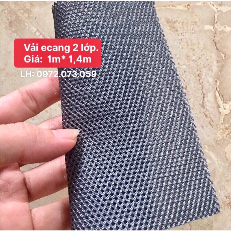 Vải Ecang dày 2 lớp (50cm*1,4m). Màu ghi xám