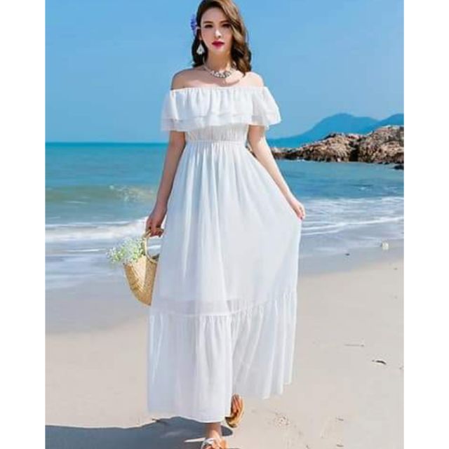 Đầm maxi ren 2hand (có hình shop chụp)