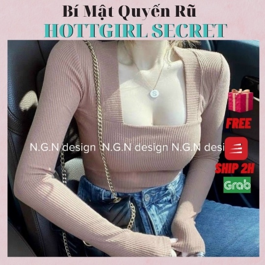 Áo len nữ dài tay cổ vuông phong cách hàn quốc,chất liệu len tăm co dãn,thoải mái,ôm body tôn dáng và mầu sắc sang trọng