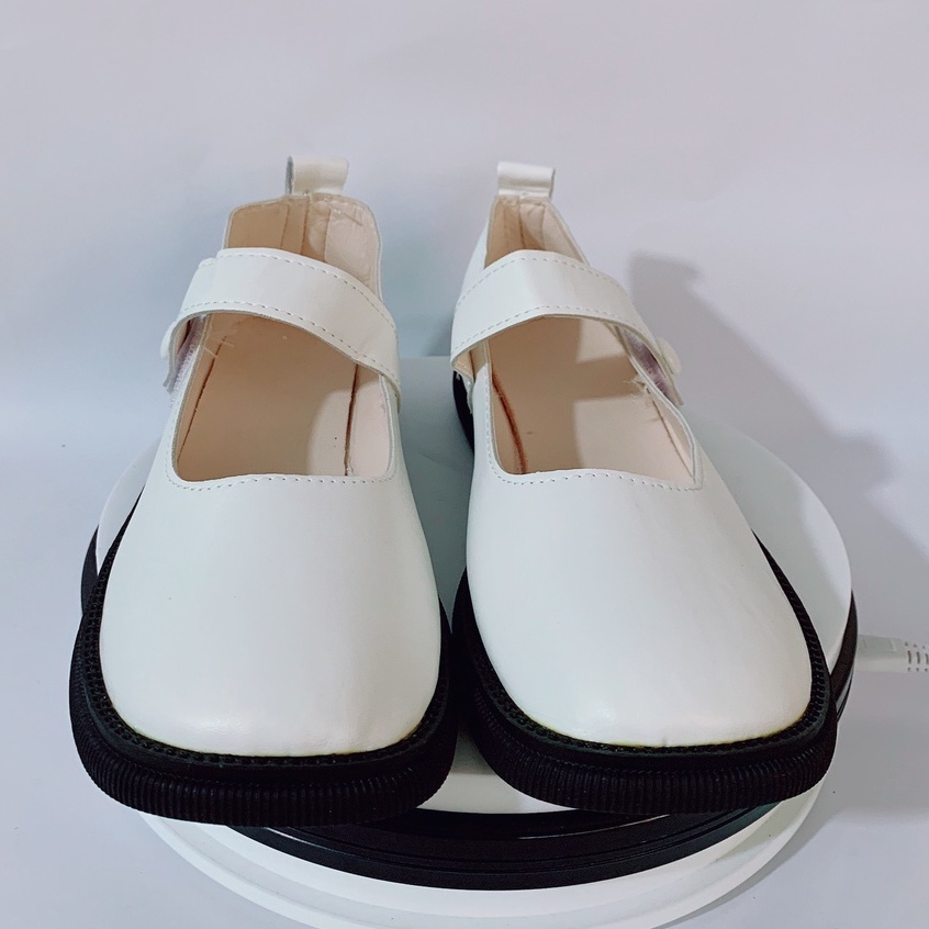 Thanh lý xả lỗ Giày mary jane ulzzang búp bê khuy tròn đế răng cưa da mềm loại xịn