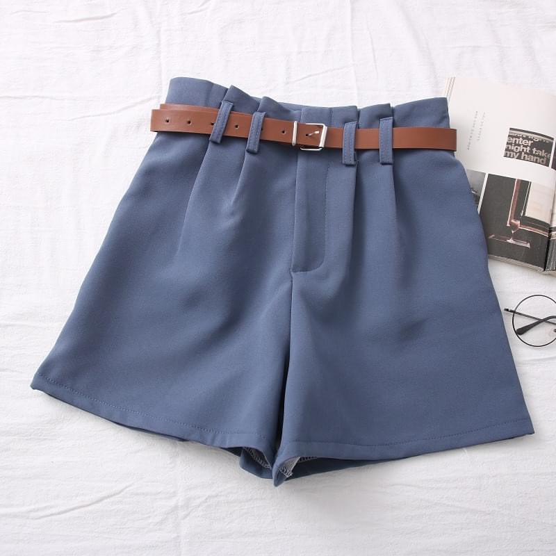 Quần short đùi nữ cạp lưng cao THUS, Sooc nữ ngắn 2 ly kèm đai lưng siêu xinh Q1D04