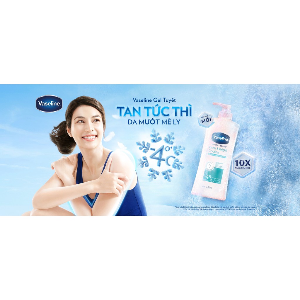 Sữa Dưỡng Thể Vaseline Dịu Mát Trắng Da Healthy White Fresh &amp; Bright Cooling UV Gel Lotion