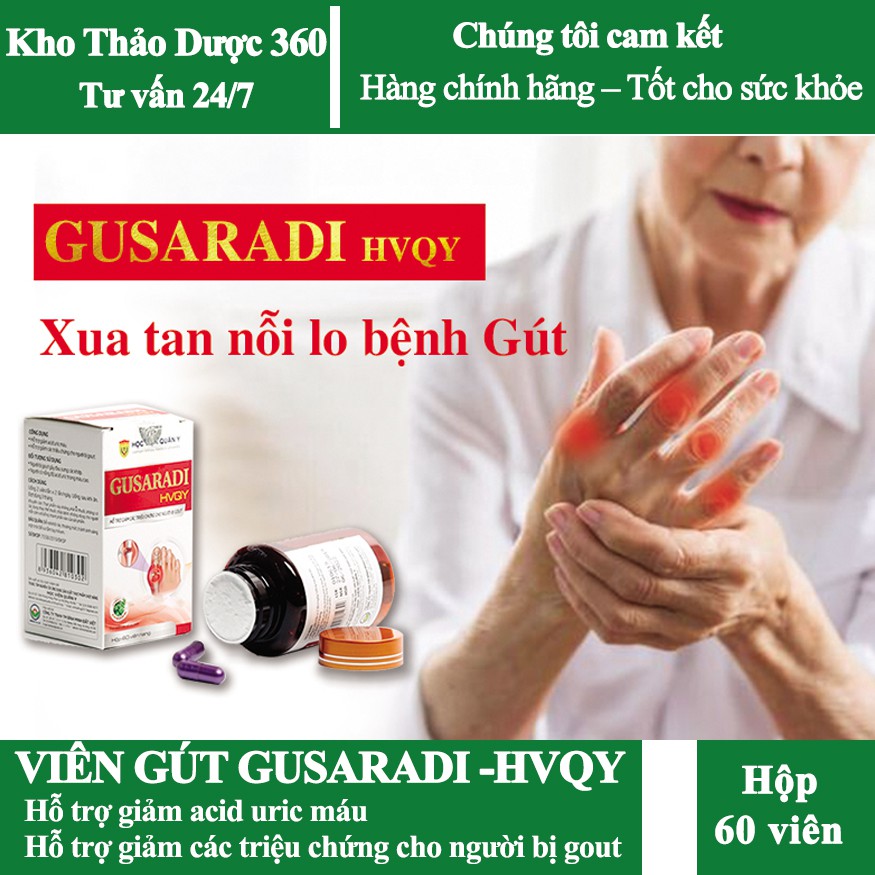 Viên giảm GOUT Gusaradi Học viện quân y cải thiện tình trạng gút