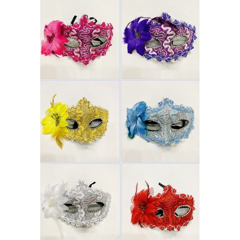 Mặt nạ hoá trang Halloween thêu hoa bướm cho bé gái