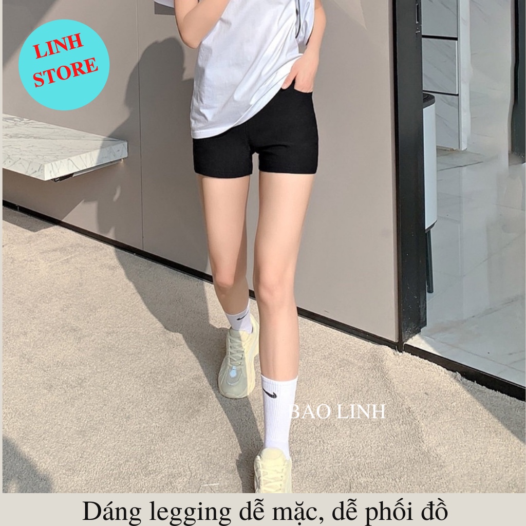 Quần Đùi Nữ Lưng Cao LINH STORE BigSize Dáng Legging Mặc Ở Cạp Chun Chất Liệu Cotton Co Dãn | BigBuy360 - bigbuy360.vn