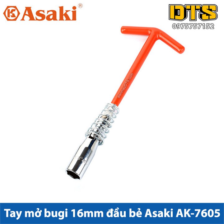 Tay mở bugi 16mm đầu bẻ Asaki AK-7605