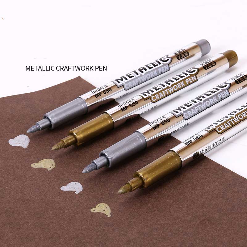 Bút Đánh Dấu Vĩnh Viễn Ánh Kim Chống Thấm Nước Kèm Bút Đánh Dấu Màu Da / Vải Gốm / Thủ Công Đa Ứng Dụng Cho Học Sinh