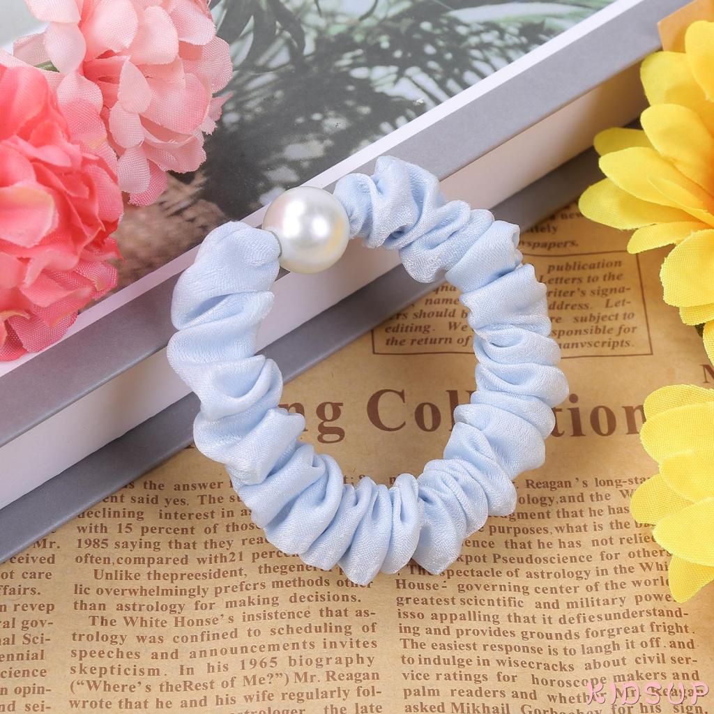 Dây buộc tóc đính ngọc trai màu sắc phong cách thời trang cho nữ