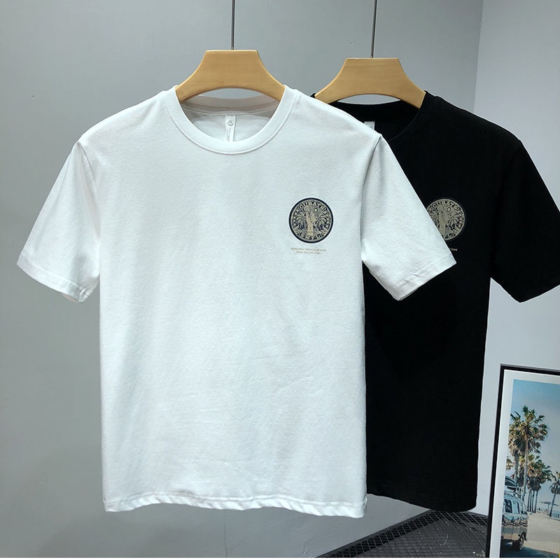 Áo Thun Tay Ngắn Chất Liệu 100% Cotton Thoáng Khí Thấm Hút Mồ Hôi Phong Cách Hàn Quốc Cho Nam