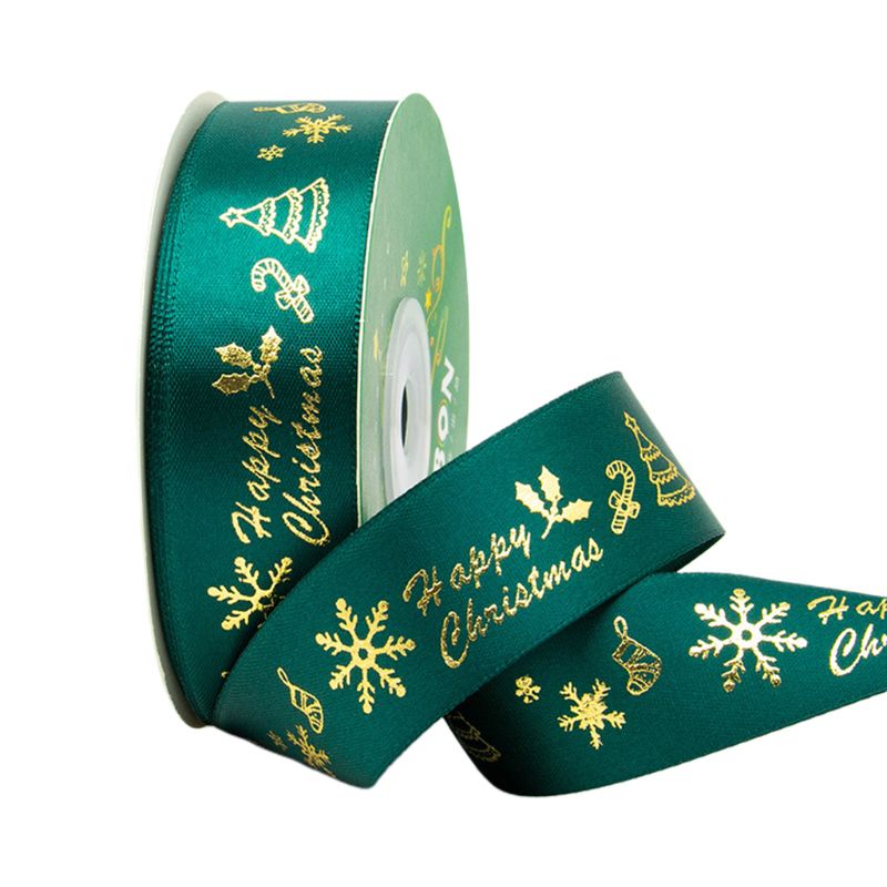 Cuộn Dây Ruy Băng Họa Tiết Bông Tuyết Giáng Sinh 25 Yards