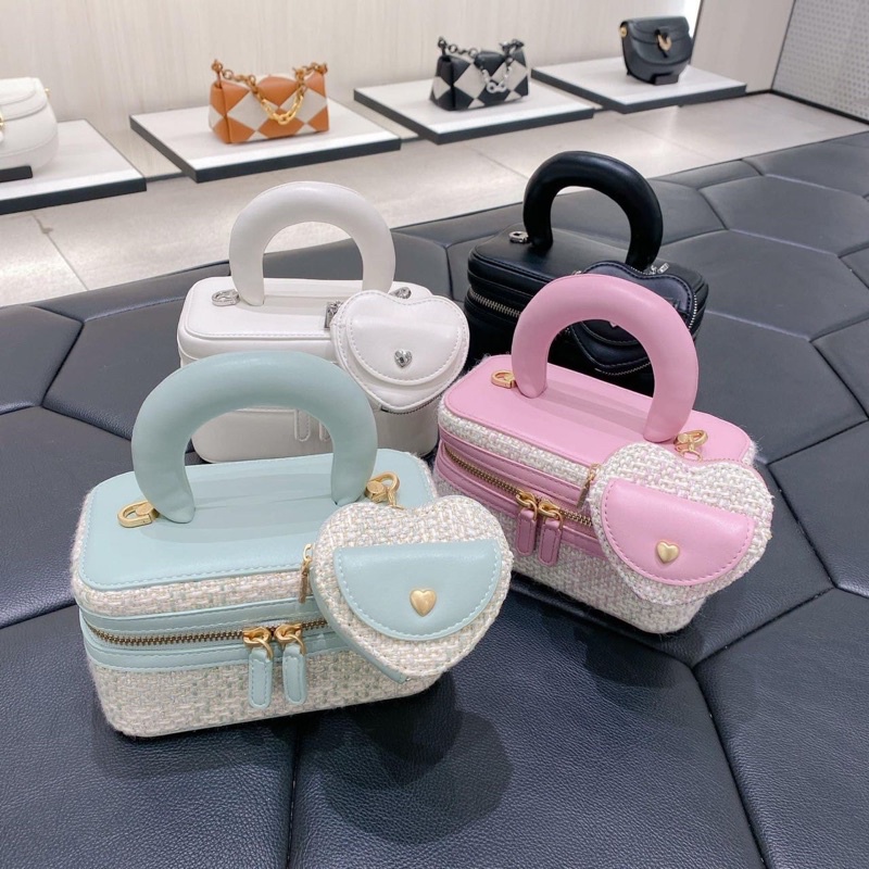 Sét 3 Túi pê rô cốp dạ kèm ví nhỏ trái tim siêu hót 2020 chuẩn xuất xịn 0137#