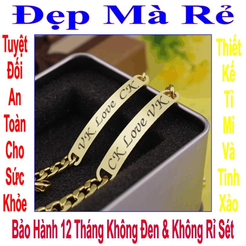Vòng tay đôi khắc chữ CK Love VK (2 chiếc) - VTLT00002T070159