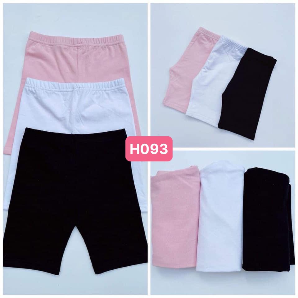 H093 Set 3 quần legging ngố bg size 2-8 tuổi ( 3 màu đen trắng hồng)
