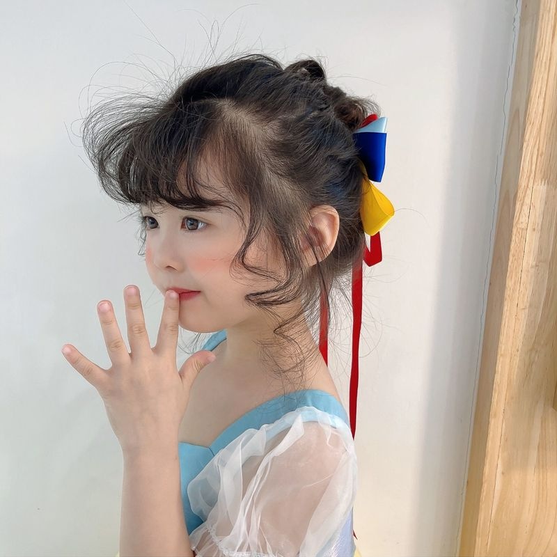 Kẹp Tóc Đính Nơ Ruy Băng Nhiều Màu Sắc Phong Cách Hàn Quốc