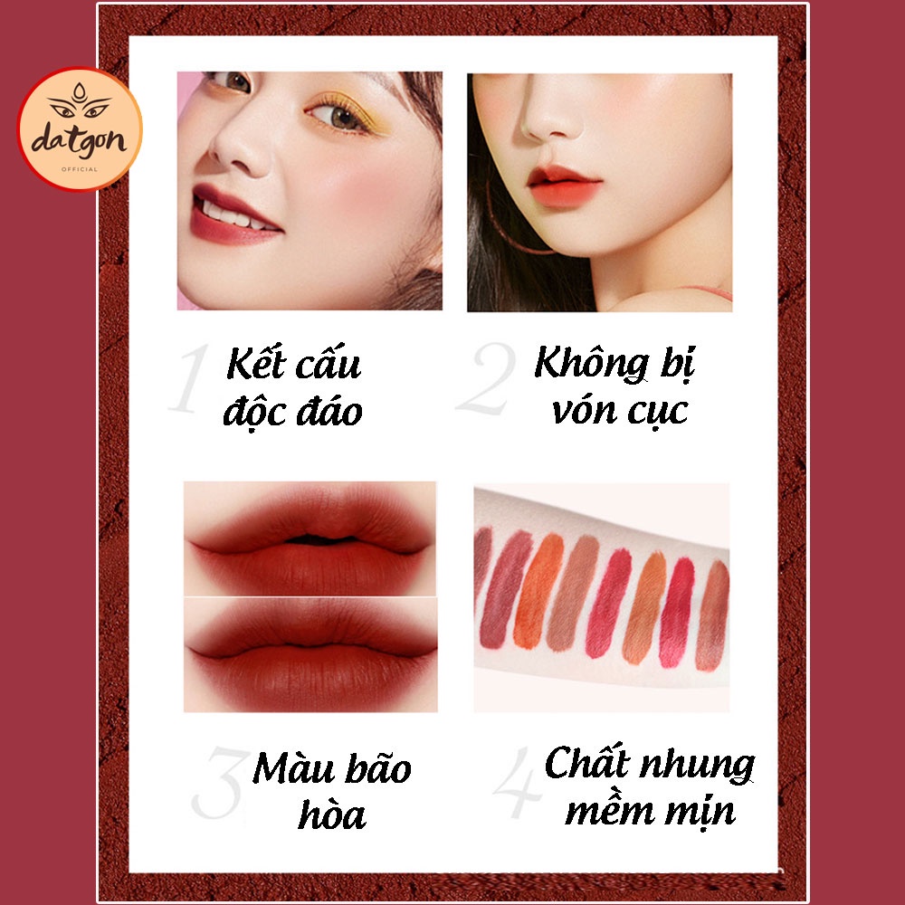 Son kem lì nội địa Reverie, son môi lì bùn nhung Matte Lip Mud chống thấm nước dính cốc