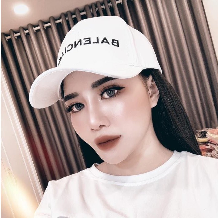 Mũ lưỡi trai, Nón kết xuất khẩu Zeni Store Balen trắng logo đen thêu chữ nổi Siêu HOT Freeship, Full Hộp