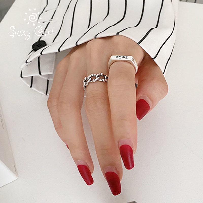 Nhẫn hở thời trang hình mặt cười thời trang phong cách Hàn Quốc thanh lịch