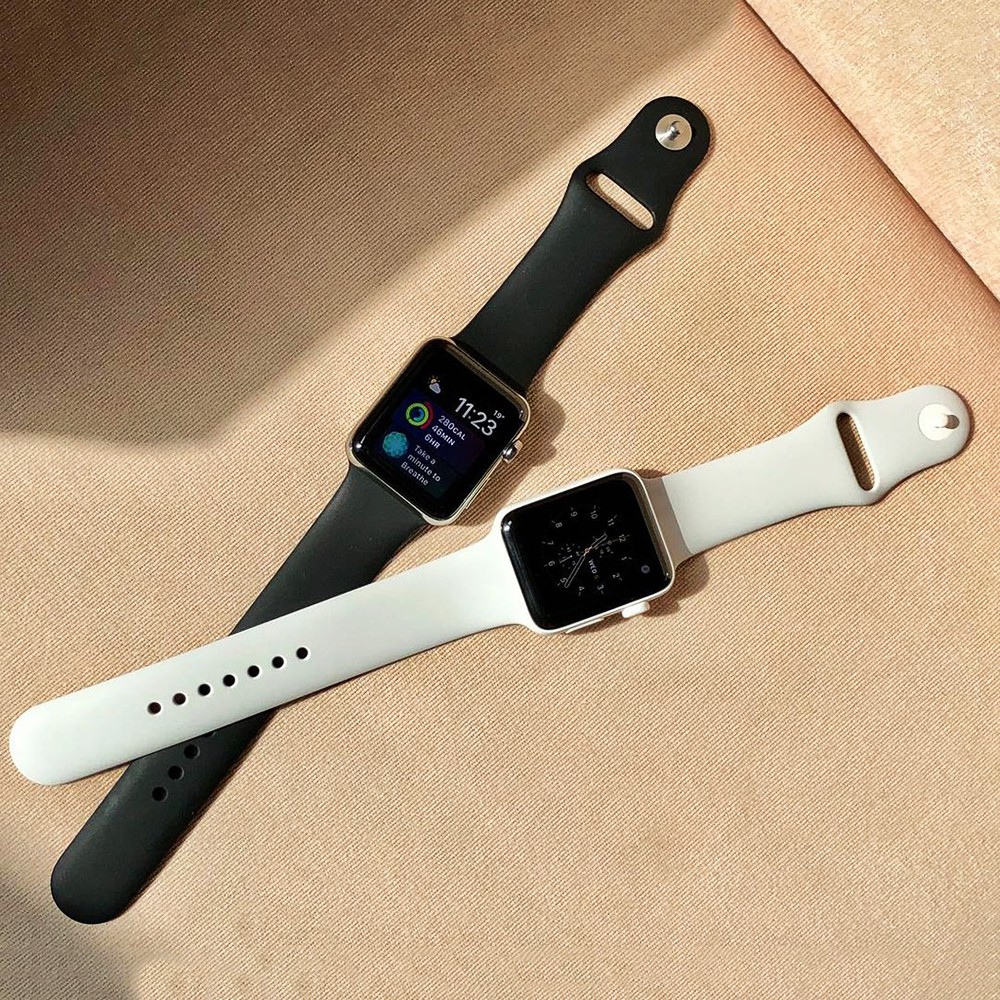 Dây Đeo Silicon Mềm Cho Đồng Hồ Thông Minh Apple Watch Iwatch 38mm/40mm/42mm/44mm