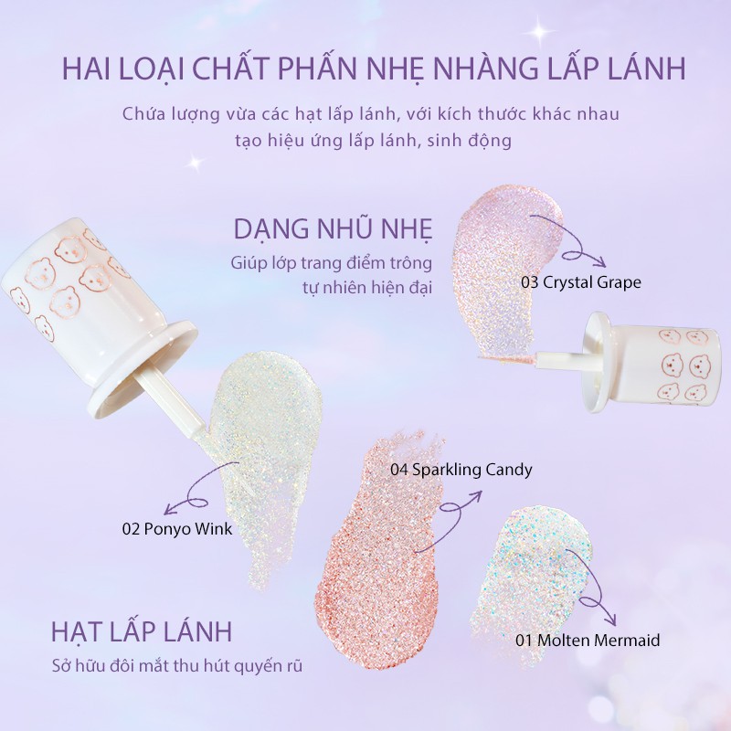 Phấn Mắt Pink Bear Dạng Lỏng Tạo Hiệu Ứng Sao Lấp Lánh 4 Màu Tuỳ Chọn 3g | BigBuy360 - bigbuy360.vn