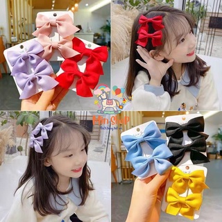 Kẹp tóc cho bé, set 2 kẹp nơ tiểu thư, cột tóc siêu dễ thương phong cách hàn quốc cho bé min shop 2022 mẫu mới 2022