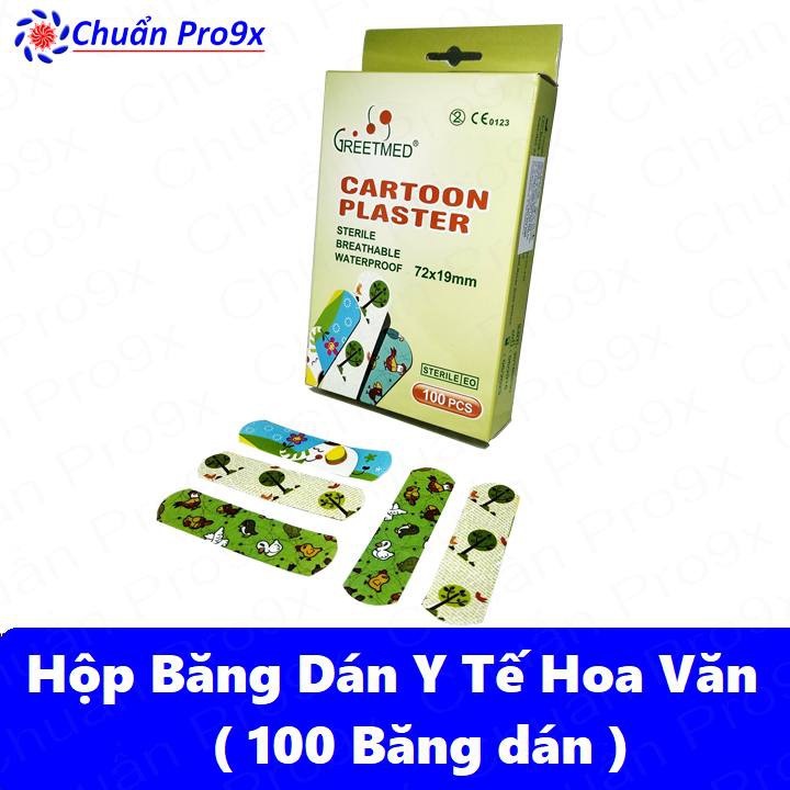 100 Băng dán cá nhân trẻ em có Hoa Văn chuanpro9x