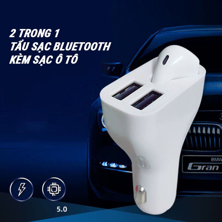 ⚡️HÀNG MỚI VỀ⚡️  TAI NGHE BLUETOOTH KIÊM TẨU SẠC XE HƠI