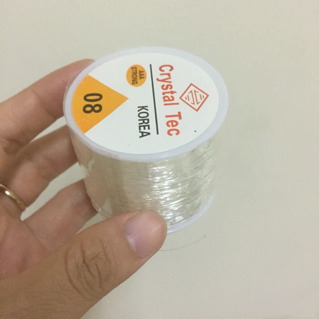 Cuộn cước trong co giãn màu trắng size 0.8mm